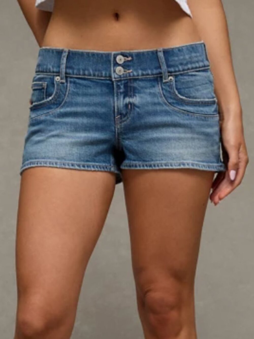 American Eagle Stretch Super Low-Rise Micro Short in Medium Tinted